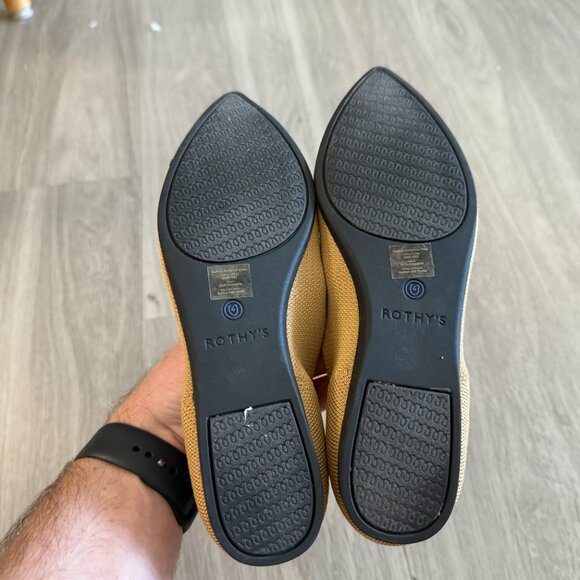 Rothy’s The Point Flats Honey and Black Cap Toe Size 6.5 - Picture 4 of 5